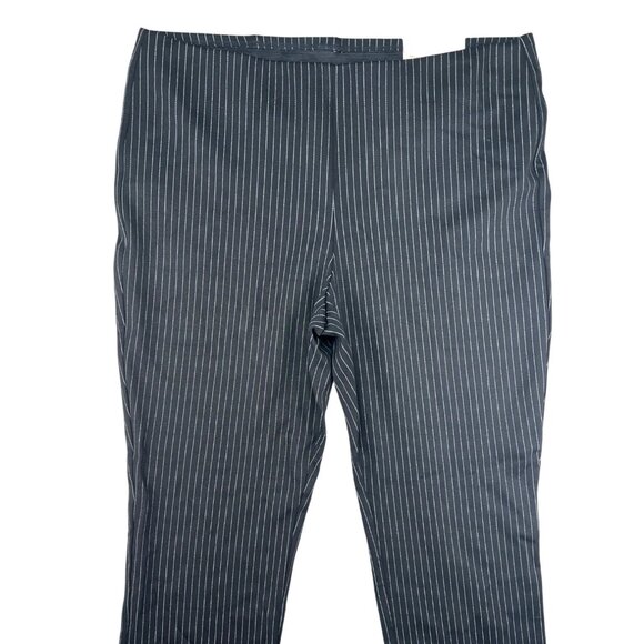 Chicos So Slimming Juliet Straight Leg Pinstripe Pants 16P Black & White - Picture 14 of 16